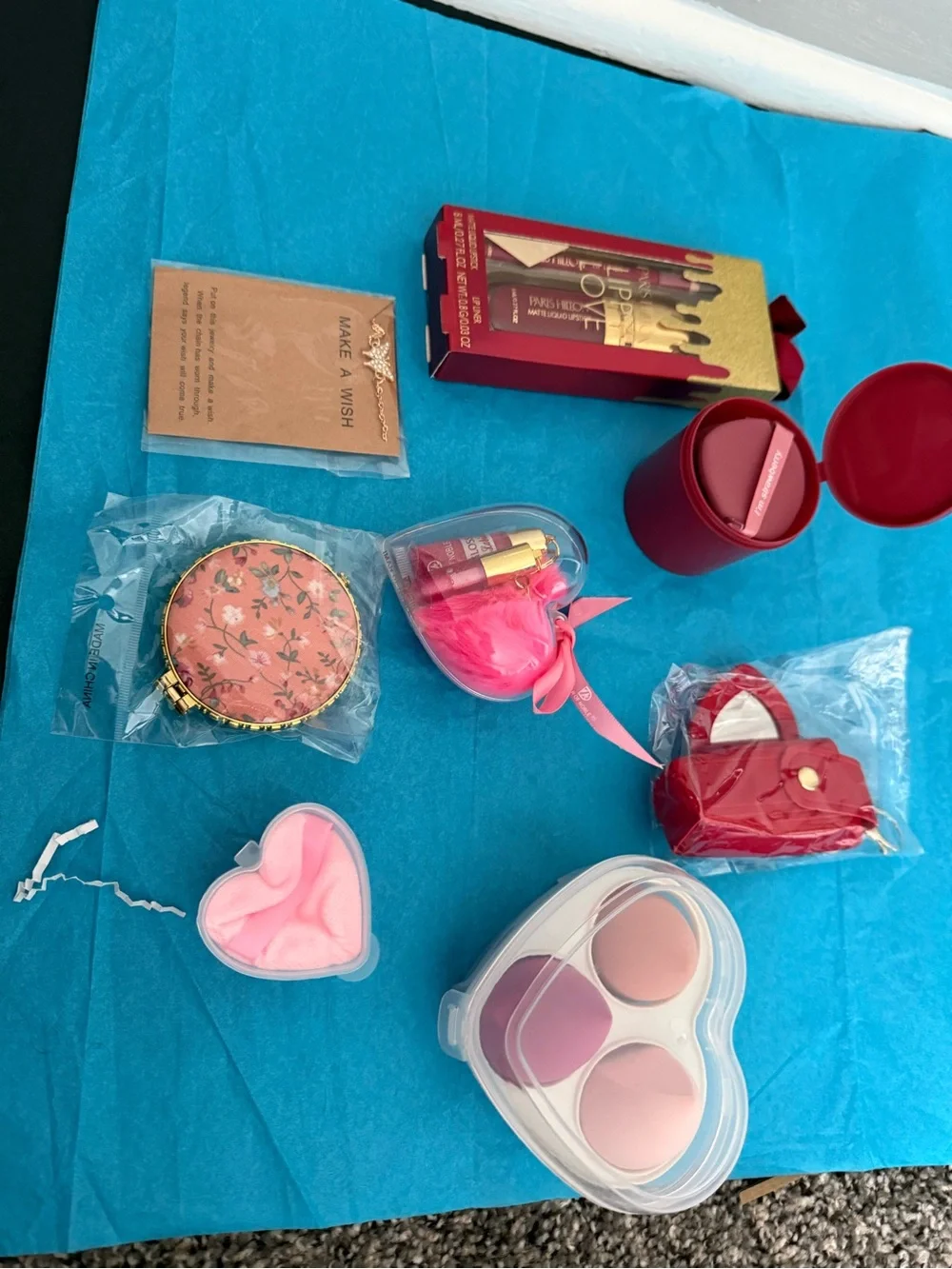 Pink makeup accessories gift Set